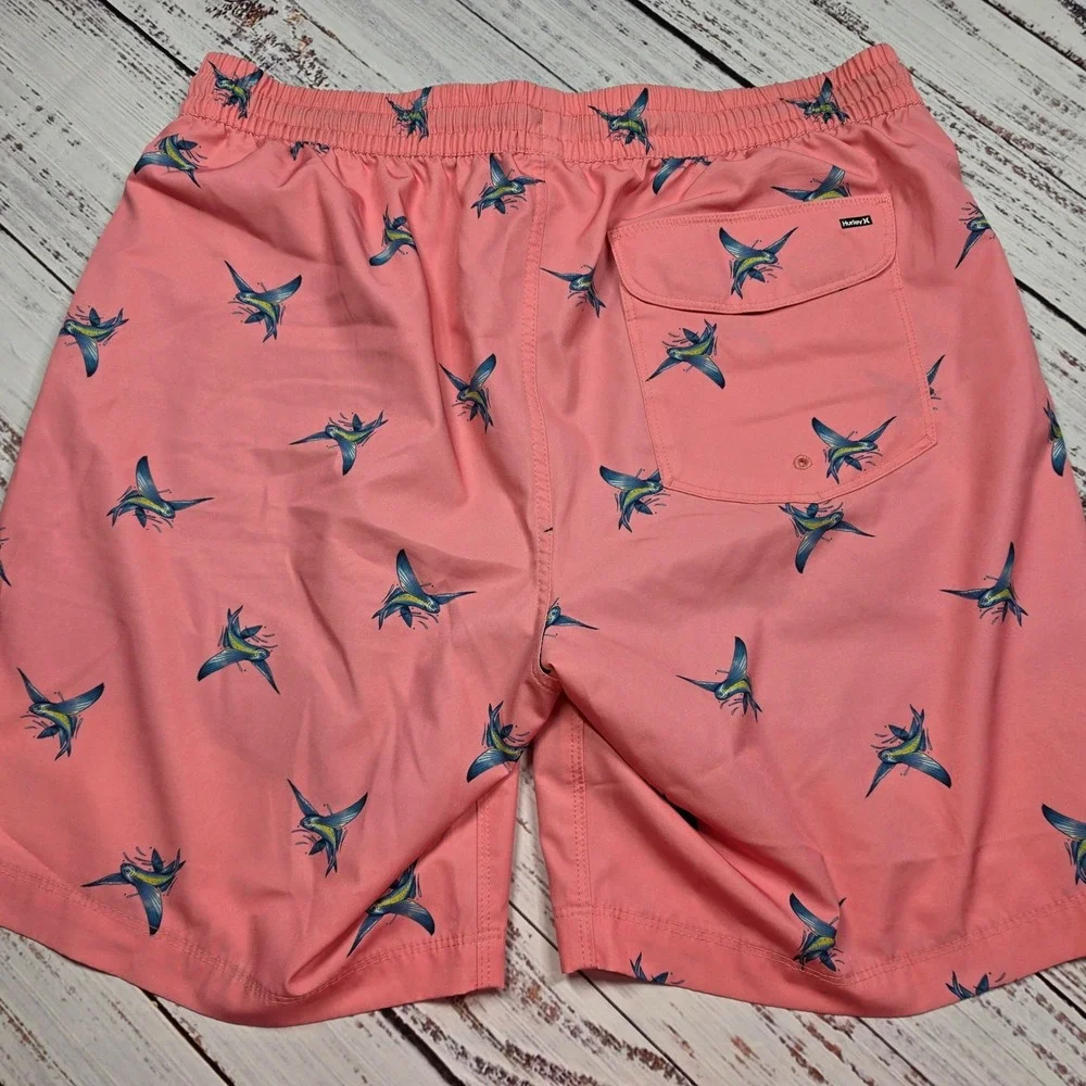 Hurley Swim Trunks‎ Mens XL Pink Excellent Flying Fish Board Shorts